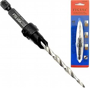 FTG USA Adjustable Wood Countersink Drill Bit Set #8 (11/64") for Woodworking