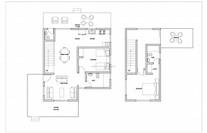Casa De Dos Habitaciones 160 M2- Planos de AutoCAD - Planos CAD Gratis
