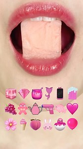 1.9M views · 33K reactions | asmr (PINK FOODS) EMOJI FOOD KOHAKUTO HONEY MARSHMALLOW 분홍색 이모지 먹방 코하쿠토 꿀 마시멜로 eating sounds #ASMR #RAINBOW #FOOD #EATING #JELLY #KOREAN #MUKBANG #EMOJI #SOUND #CHALLENGE #YUMMY | Sunny Lips ASMR | Facebook
