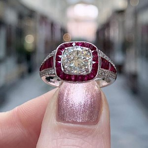 Check this out from SayaBling Jewelry! 3ct Ruby Calibre Halo Engagement Ring
