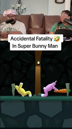 The spikes are determined to end her 🤣🤣 #superbunnyman #coopgame #multiplayergames
