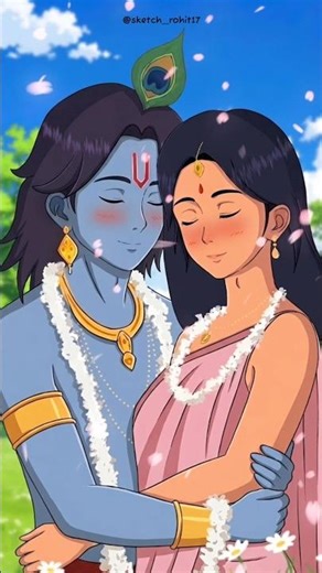 Radha Aur Krishna Ki Jodi ❣️ #krishnashorts #cartoon #love