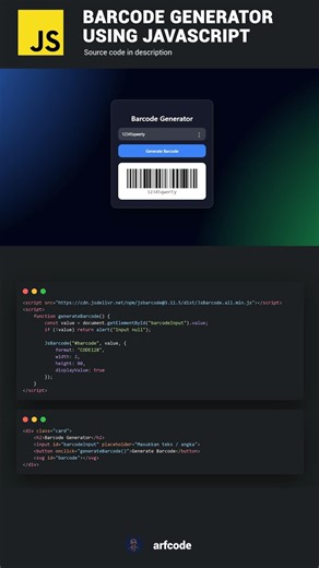 How to Create Barcode Generator Using HTML & JavaScript👍
