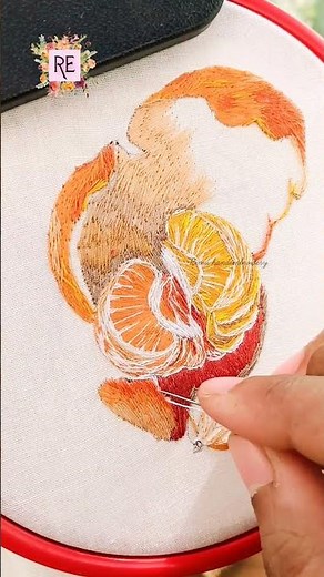 Hand embroidery thread painting, #embroidery #threadpainting