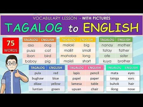 TAGALOG TO ENGLISH || COMMON 75 WORDS || VOCABULARY LESSON || FREE POWERPOINT
