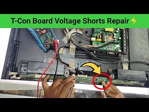 LED TV T-CON Board Repair. VGH, VGL, AVDD Missing Solution. Short Finding & Repair.