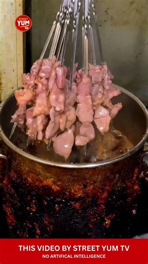 FRIED LAMB SKEWERS 🍢🔥 #shorts #streetfood #foodskills #bbq