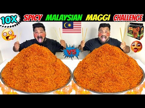 10X SPICY MALAYSIAN MAGGI NOODLES EATING CHALLENGE😱SPICIEST MALAYSIAN MAGGI EATING COMPETITION🌶️