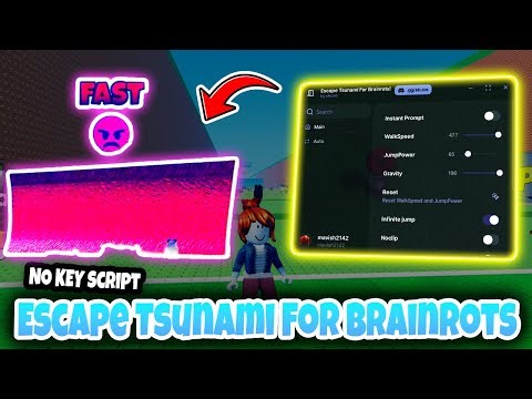 [ NEW🌊] Escape Tsunami For Brainrots Script *No Key* Walk Speed, Infinite Jump, No Clip, Dupe 2026