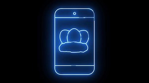Download smartphone icon and egg icon with neon effect for free