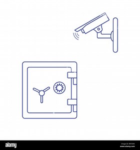Vector illustration with security camera and safe. Ensuring the safety of savings Stock Vector Image & Art - Alamy