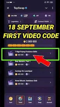 TapSwap Code Today | Top 7 High Paying Freelance Skills To Learn In 2024 | 18 September Code TapSwap