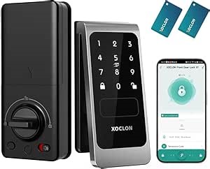 Keyless Entry Smart Lock - Digital Keypad Code & Finger Vein Security - Auto Lock - Easy Install - Silver