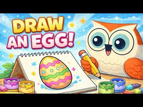 How to Draw an Egg 🥚 Easy for Kids | Fun Easter Drawing
