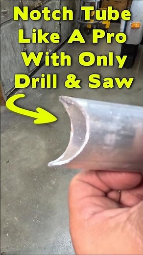 Notch Tube Like a Pro With Only A Drill & Saw! - DIY Notching Jig #short #makingstuff #diy