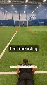 Here’s a fun drill to end a session with. On a tired body, with mental fatigue, does the athlete still have the power to explode off the ground, and the composure to finish. The coach can increase the difficulty by kicking the ball out harder, and/or waiting longer to choose a side. #soccer #football #soccertraining #soccerdrills #rcperformancetraining | RC Performance Training
