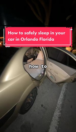 How to safely sleep in your car in Orlando Florida #carcamping #traveltiktok #orlandoflordia #viral #fyp #trending