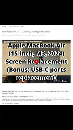 How to Replace the Display Assembly for MacBook Air 15 A3114