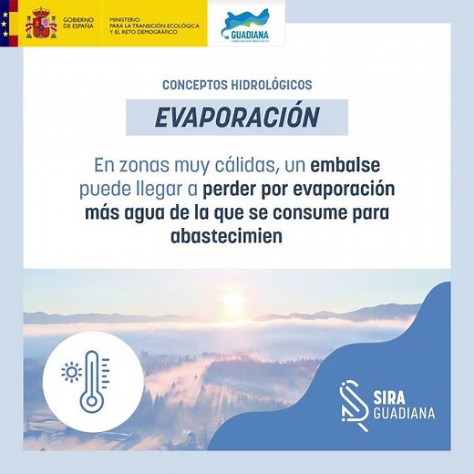 Conceptos hidrológicos EVAPORACIÓN #SIRAGuadiana - Confederación Hidrográfica del Guadiana