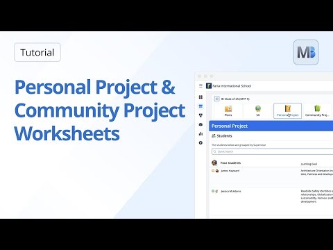 ManageBac | Personal Project & Community Project Worksheets