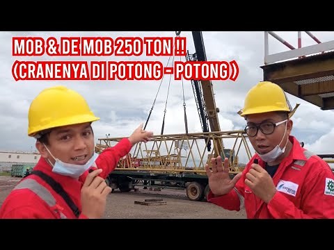 Mob Demob Crane 250 Ton (Crane di Potong Potong) (PT Synthesis Project Logistics) Video pemula