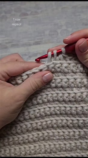 GuTCrafts on Instagram: "1 Row Repeat BLO Stitch Rib / Ribbing Crochet Pattern | Crochet Stitches"