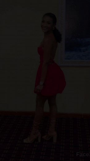 Stylish Stop Motion Fashion Show in Red Dress