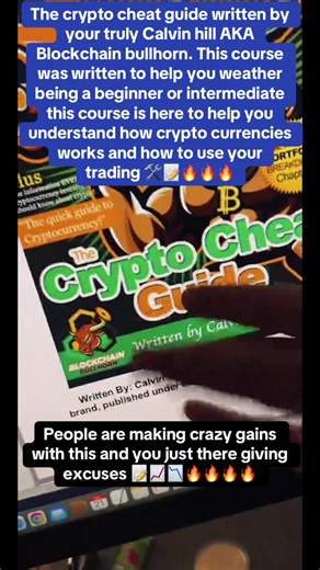 The crypto cheat guide written by your truly Calvin hill AKA Blockchain bullhorn. This course was written to help you weather being a beginner or intermediate this course is here to help you understand how crypto currencies works and how to use your trading 🛠️📝 #learnontiktok #cryptoupdates #cryptocommunity #blockchainbullhorn #calvinhillclips