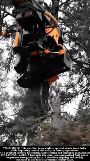 Powerful Hydraulic Tree Shear in Action! #shorts