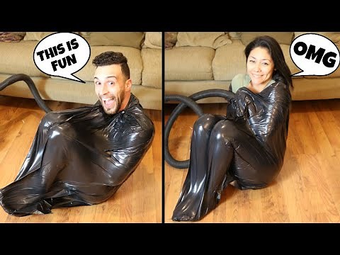 TRASH BAG VACUUM CHALLENGE!!