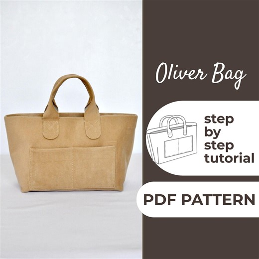 Organizer Bag Sewing Pattern | Handbag Pattern | Easy Beginner Pattern   Easy Illustrated Tutorial | 21 X25x13 Cm | A0, A4 & US Letter - Etsy