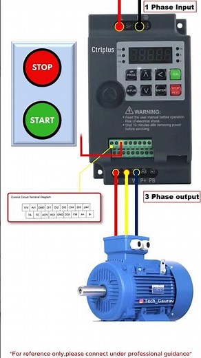 VFD (Variable frequency drive) Remote wiring start and stop with the help of push button #electrical