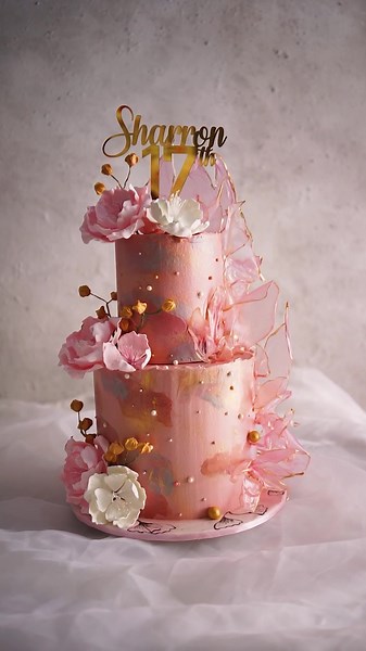 Custom Sweet 17th Birthday Cake for Sharon