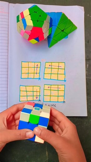 How to solve 3 by 3 Rubik's cube with algorithm new fresh look ❤️😱#youtube #shorts #rubikscube