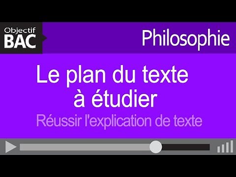 Philosophie - Le plan du texte à étudier - Réussir l'explication de texte