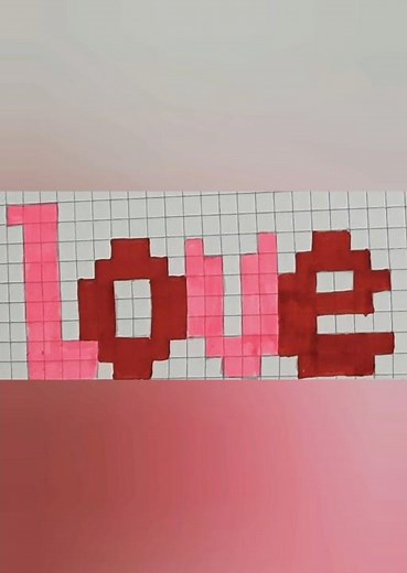 LOVE on Graph Sheet ❤️📏 Easy & Aesthetic Pixel Art | Craft And Paper