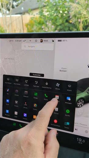 A quick way to get up your calendar in a Tesla (one touch method)