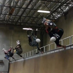 7.9K views · 354 reactions | Frontside Invert times 5 :) Tony Hawk Kevin Staab Andy Macdonald Lincoln Ueda Steve Caballero | Bones Brigade | Facebook