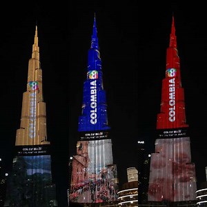 Así se vio “Colombia, el país de la belleza” proyectado en el Burj Khalifa