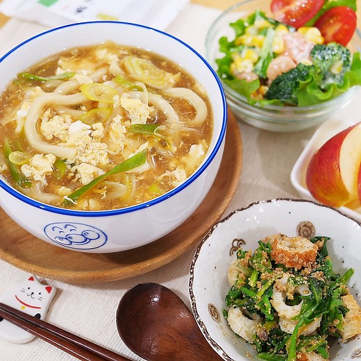 5分で！ふわふわ卵とじうどん( ⸝⸝•ᴗ•⸝⸝ )♪ | クラシル