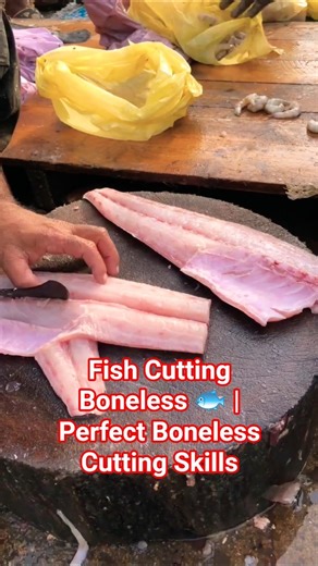 Fish Cutting Boneless 🐟 #BonelessFish #FishCutting #SeafoodShorts #KnifeSkills #FishMarket