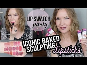 Laura Geller Iconic Baked Sculpting Lipsticks - Lip Swatch Party! | LipglossLeslie