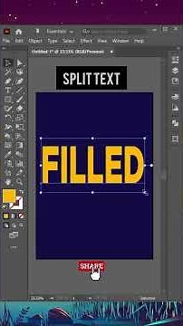 ✂️ How to Split Text in Illustrator (Easy & Quick Tutorial!) #viralshorts #shorts #illustration