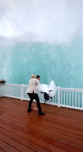 A Drone Ripped the Bride’s Skirt Off… Then a Giant Wave Hit the Cliff Wedding 😱🌊💍