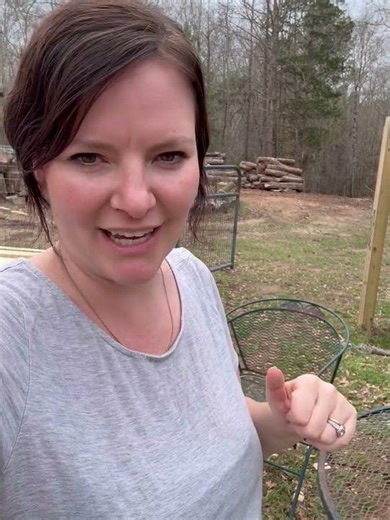 Working on the garden fence to add string lights! playground/garden space for our fam to enjoy