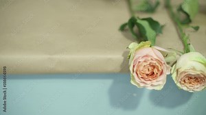Packing flowers in a florist shop