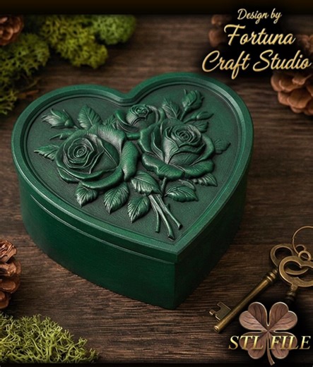 Roses Jewelry Box STL File - 3D Print Model | Digital Download - Valentine Gift - Etsy