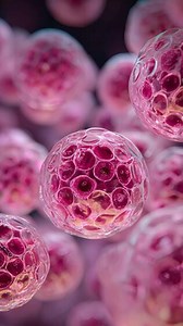 Download An Intriguing Microscopic View of Colorful Cells Actively Engaging in Biological Activities for free