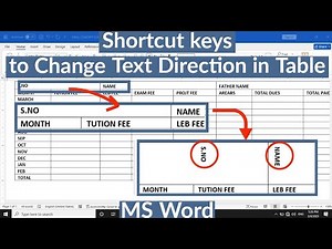 Shortcut key to Change Text Direction in Table in Word | Keyboard Shortcut to Change Text Direction