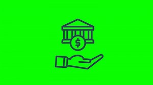 Download Animated bank icons designed in filled outline icon style, Business or finance icon. bank building Animated Icon. for free